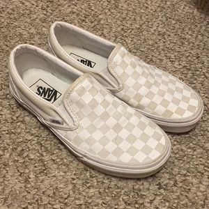 Womens White checkered vans/Size 8/ slightly worn